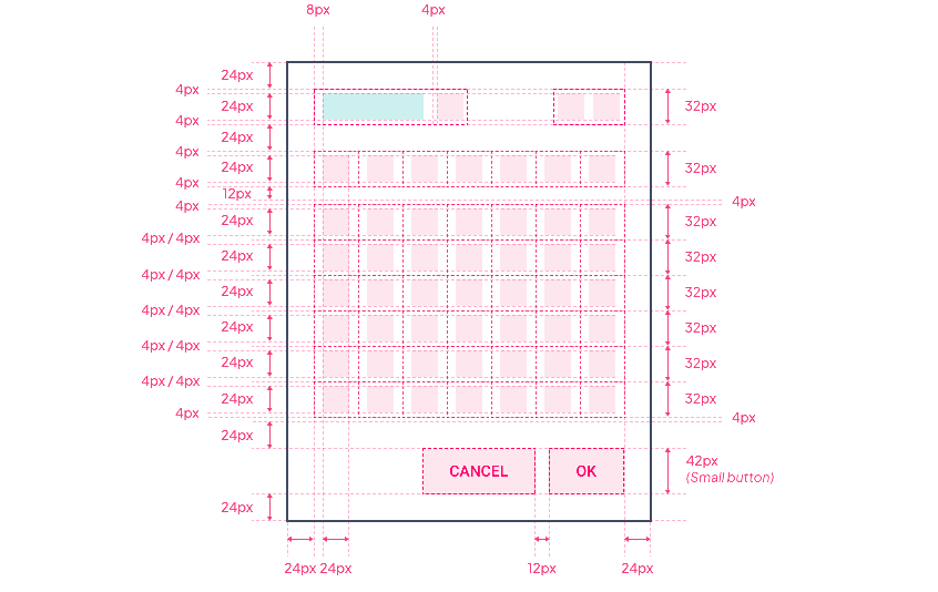 Structure of PWA calendar
