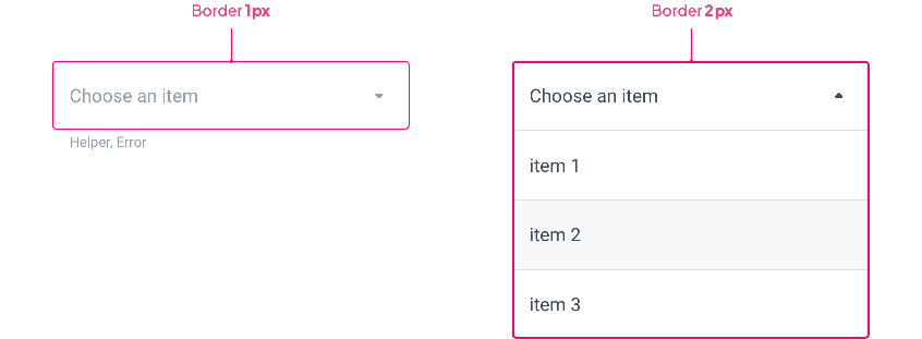 Border on dropdown according state