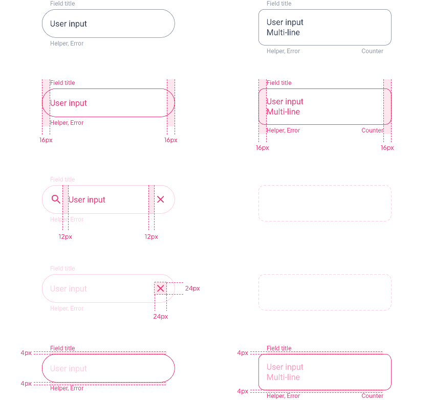 Single and multi-line text fields in Title-Up layout