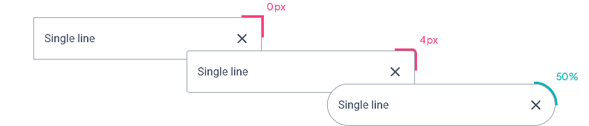 Shape on single line text field