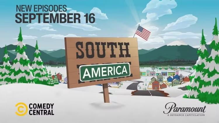 'South Park' satiriza Trump e muda nome para 'South America' em chamada da nova temporada