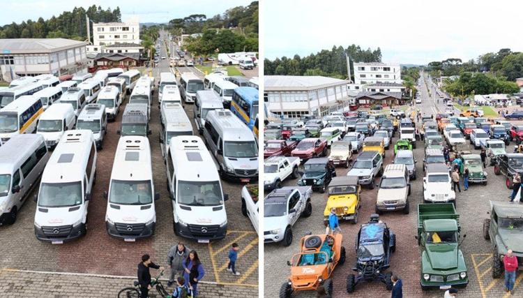 Pré-romaria dos jipeiros, vans e microônibus levam centenas de devotos a Caravaggio para agradecer e renovar pedidos