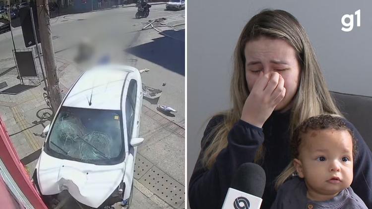 'Eu só pensava no Benício', diz mulher atropelada por carro desgovernado ao lado da mãe e do filho de 11 meses; três seguem internados