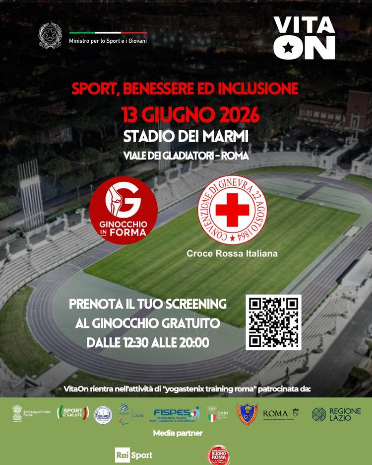 La Croce Rossa Italiana a ‘VitaOn’: salute articolare e screening gratuiti allo Stadio dei Marmi di Roma