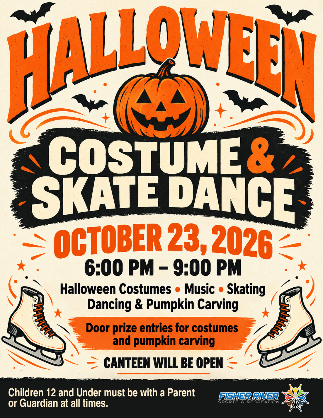 Halloween Costume & Skate Dance – October 23 (Fisher River Arena)