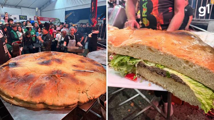 ‘Maior do Brasil’, xis salada gigante leva 200 quilos de pão, 130 quilos de hambúrguer e 300 ovos