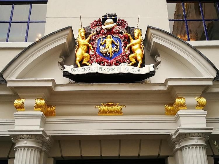 One of the Livery Companies of London's motto above the entrance