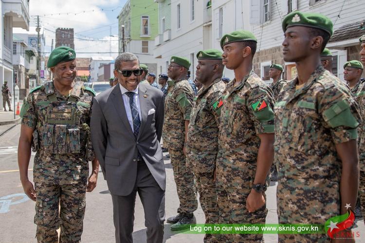 PM Drew Salutes Defence Force Uniform Debut