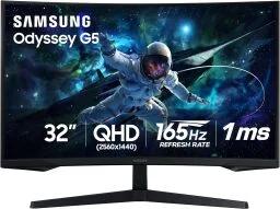 The Samsung 32-inch Odyssey G5 Curved Gaming Monitor on a white background