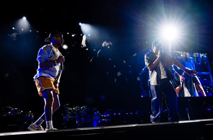 Pharrell and Jay-Z perform