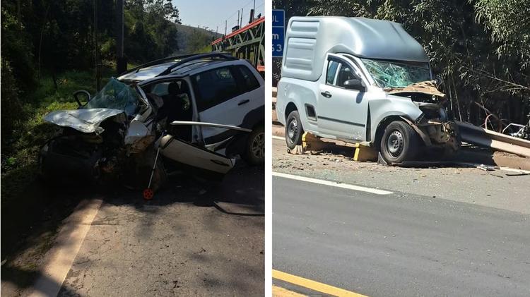 Batida de frente entre dois carros deixa um morto e um ferido grave na BR-040