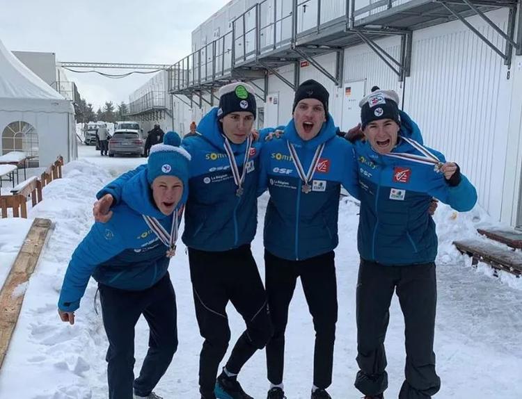 Gaël Blondeau, Maël Tyrode, Edgar Vallet, Mattéo Baud, combiné nordique