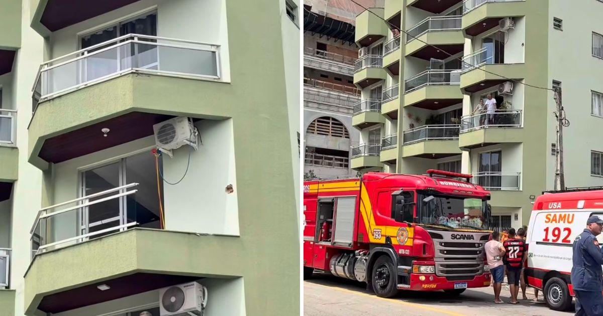 Trabalhadores sofrem queda durante instalação de ar-condicionado em Itapema; um morreu e outro ficou gravemente ferido