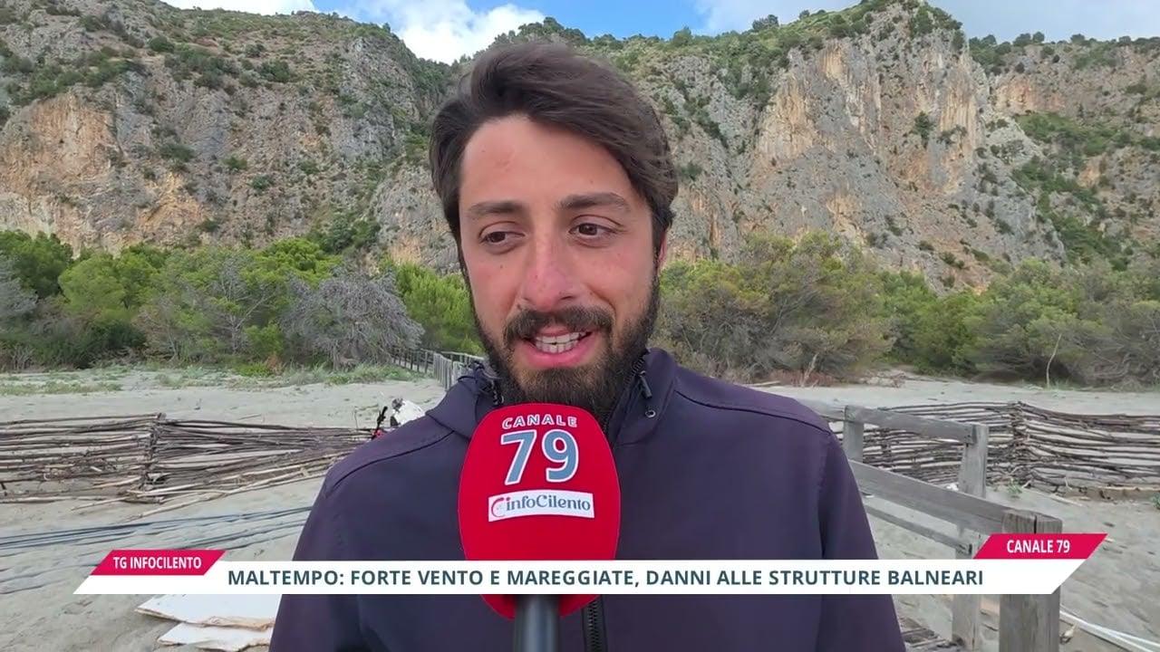Furia del mare nel Cilento: tromba marina devasta due lidi a Camerota, paura ed erosione anche a Castellabate