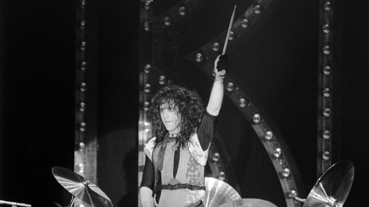 Eric Carr, baterista do Kiss, na década de 1980 (Foto: Brian Rasic / Getty Images)