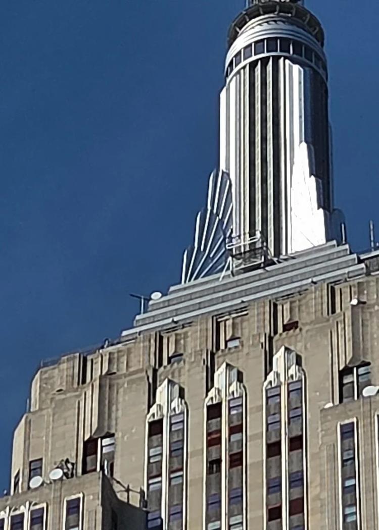 close-up of the spire on the empire state building