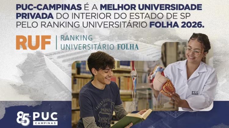 PUC Campinas é a melhor universidade privada do interior de SP, segundo o RUF