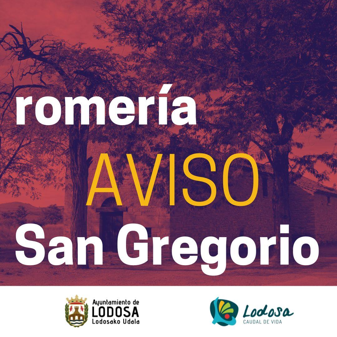 AVISO / Romería de San Gregorio 2026