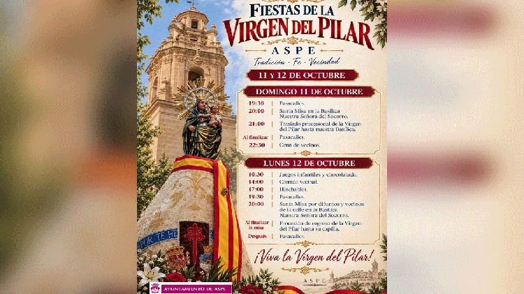 Aspe celebra las fiestas de la Virgen del Pilar con dos jornadas de tradición y convivencia vecinal