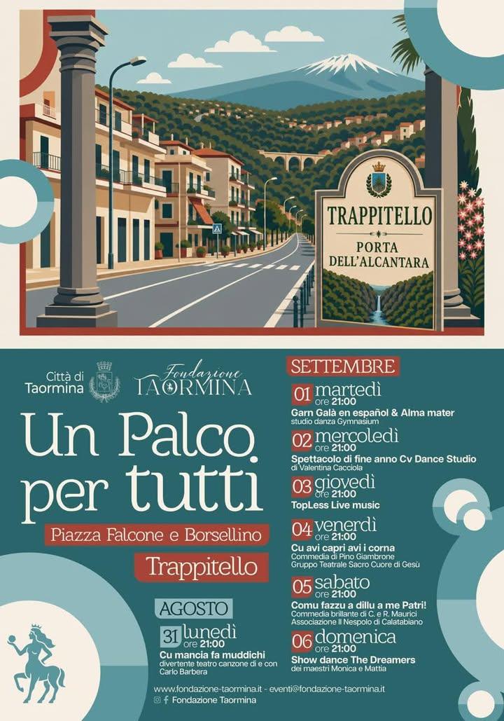 Un Palco per Tutti: a settembre la rassegna fa tappa a Trappitello Dopo gli appuntamenti estivi, la rassegna “Un Palco p...