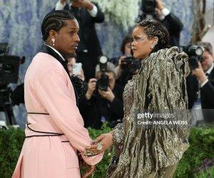 Barbadian singer Rihanna and US-Bajan roots rapper ASAP Rocky at 2026 MET GALA