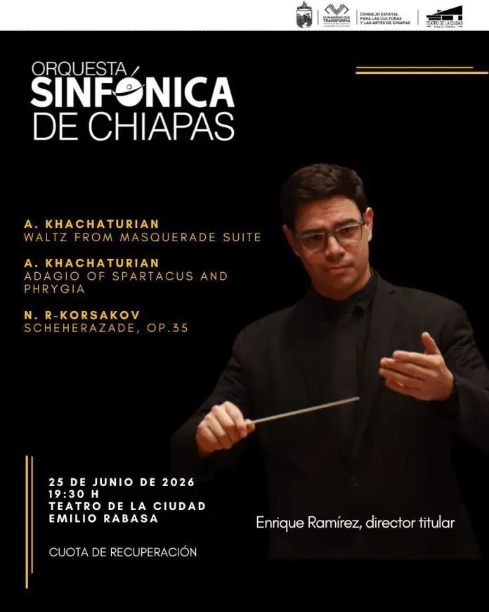 ¡Velada sinfónica de gala en el Teatro Emilio Rabasa!