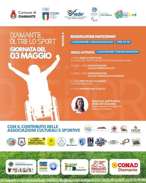 Il Programma completo di “Diamante…oltre lo sport”, i due giorni dedicati allo sport, all’inclusione e alla sensibilizza...