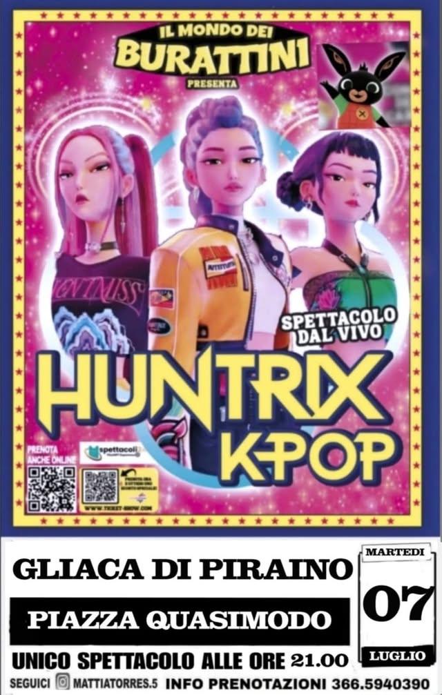 🎭 Questa sera in Piazza Quasimodo a Gliaca di Piraino andrà in scena lo spettacolo “HUNTR/X K-POP” de Il Mondo dei Bura...
