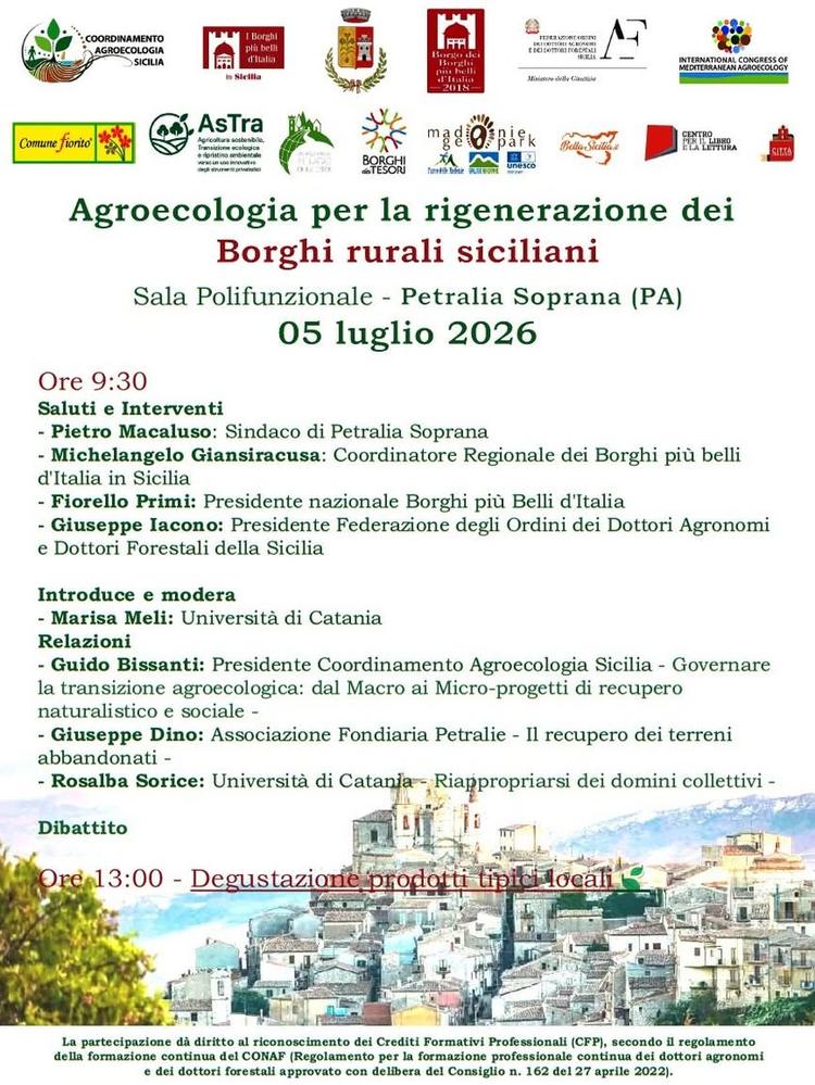 📍 **5 luglio – Petralia Soprana** Il **Coordinamento Agroecologia Sicilia** incontra a Petralia Soprana i sindaci dei *...