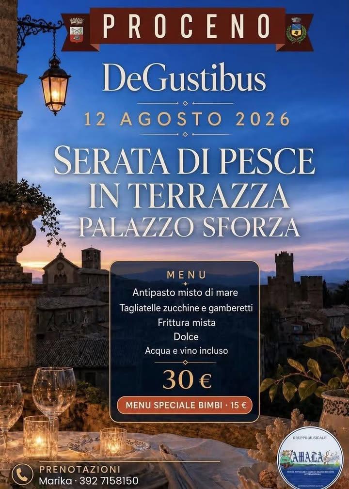 🌅 De Gustibus - Proceno (VT) 🌅 📆Mercoledì 12 agosto, la splendida terrazza di Palazzo Sforza a Proceno si trasforma i...