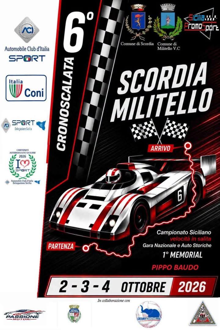 Dopo 40 anni ritorna la Storica "Cronoscalata Scordia - Militello"  Campionato Siciliano velocità in salita. Gara Nazion...