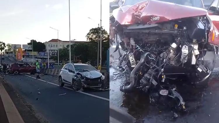 Motorista é preso por dirigir embriagado após acidente na ponte Juscelino Kubitschek, em Teresina