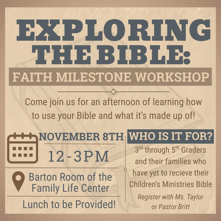 Exploring the Bible Class – November 8, 2026