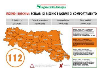 Incendi boschivi: prorogata sino al 23 agosto la fase di preallarme (codice arancione)