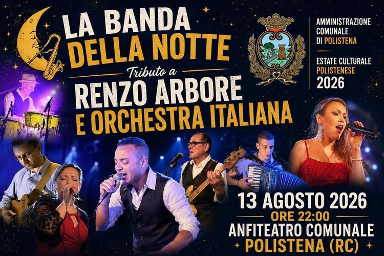 🎶 QUESTA SERA A POLISTENA: LA BANDA DELLA NOTTE! 🌙✨ Un grande appuntamento con la musica italiana all’Anfiteatro Comun...