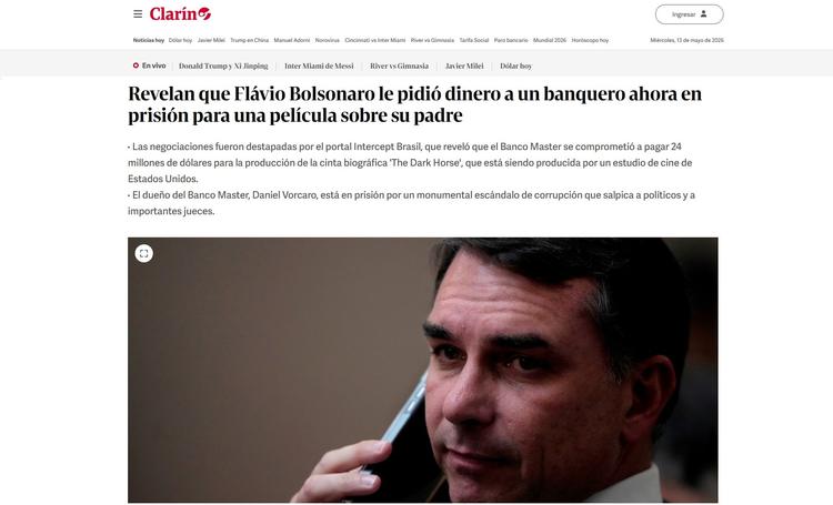 Flávio Bolsonaro e Vorcaro: veja como imprensa internacional repercutiu o caso