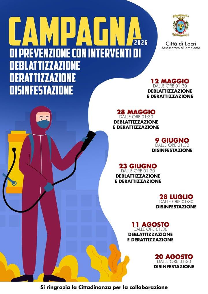 🆕🟠 CALENDARIO 2026 della campagna di prevenzione con interventi di: ✅ Deblattizzazione ✅ Derattizzazione ✅ Disinfestaz...