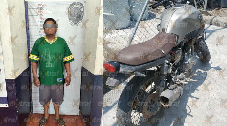 Detienen a joven en Axochiapan con motocicleta robada violentamente