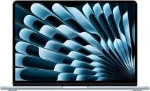 M5 MacBook Air with blue and black abstract screensaver