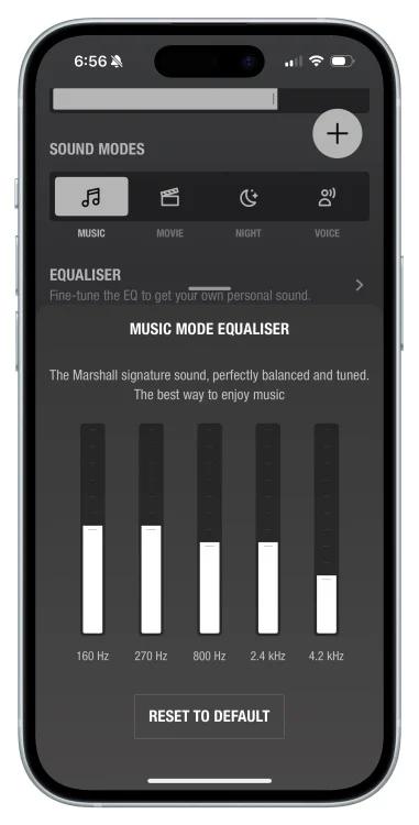 marshall app settings