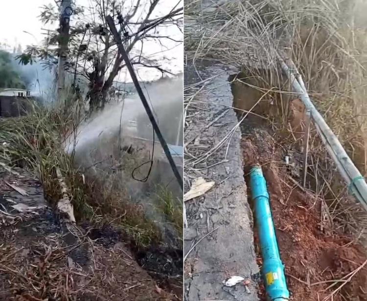 Incêndio em vegetação danifica rede de água e afeta abastecimento em Pádua