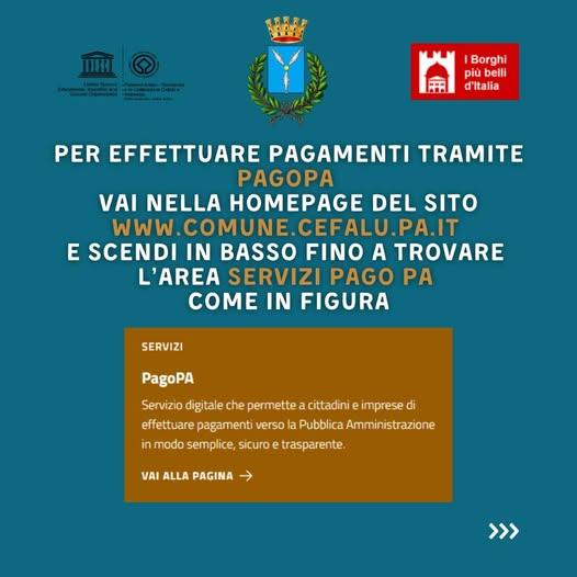 Cefalù digitale, i pagamenti PagoPa che puoi effettuare tramite il sito del Comune