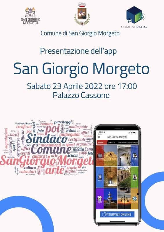 Sabato alle ore 17.00 Presentazione dell'App San Giorgio Morgeto presso il Palazzo Cassone.