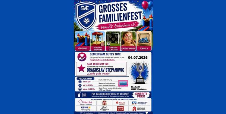  Flyer vom SV Erbenheim zum großen Familienfest am 4.7. mit Hüpfburg