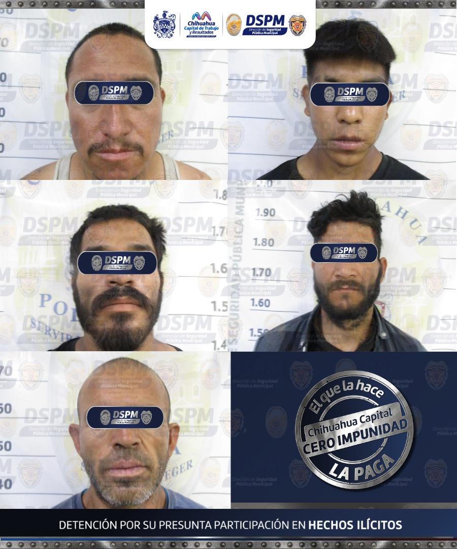 Policías municipales detienen a cinco personas por supuesto robo en vagones del ferrocarril