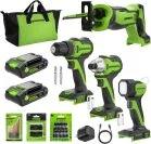 Greenworks 24V 4-Tool Power Tool Combo Kit