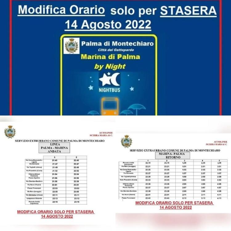 MODIFICA ORARIO BUS MOVIDA Il Sindaco Stefano Castellino e l'Amministrazione comunicano che per la sola giornata di oggi...