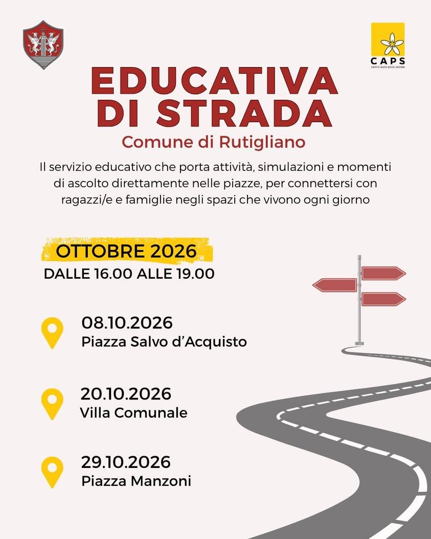 E se la prevenzione uscisse dalle aule e arrivasse in piazza?🚦 Con il Comune di Rutigliano, la Cooperativa Sociale CAPS...