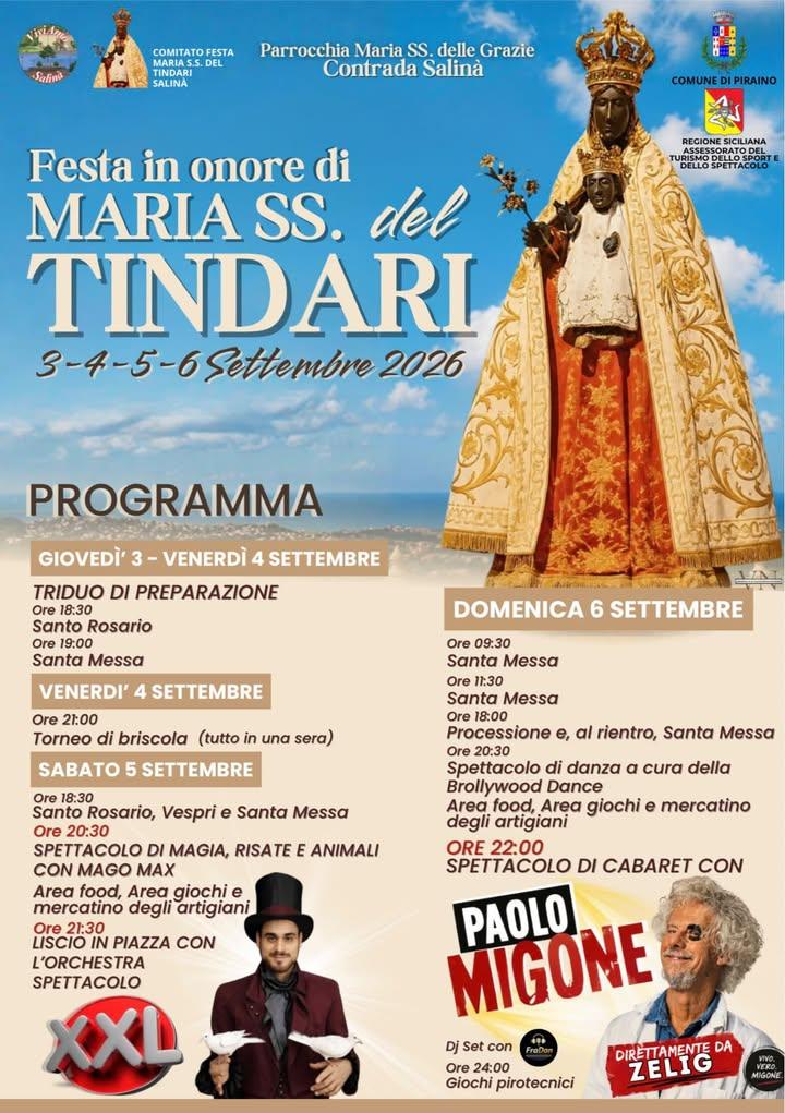 🎉Festa in onore di Maria SS. del Tindari🙏🏻 📍C.da Salinà