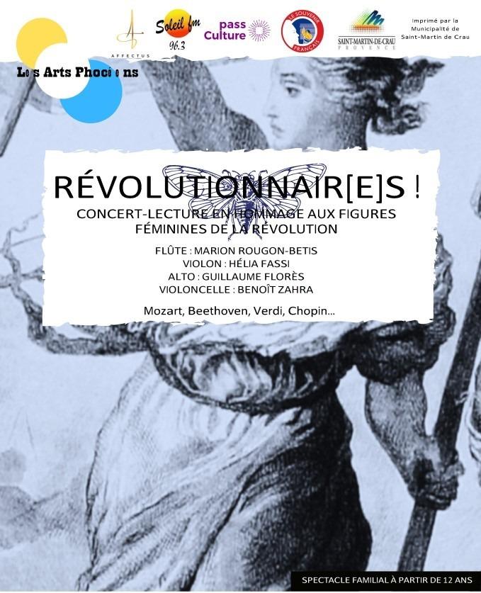 CONCERT LES ARTS PHOCÉENS “LES FEMMES DE LA RÉVOLUTION” SAINT MARTIN DE CRAU DIMANCHE 26 AVRIL 2026
